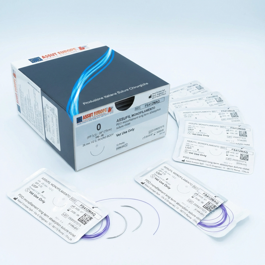 Assufil PDO veterinary sutures packaging