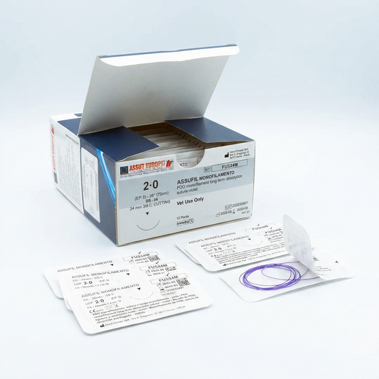 Assufil veterinary surgical suture packaging