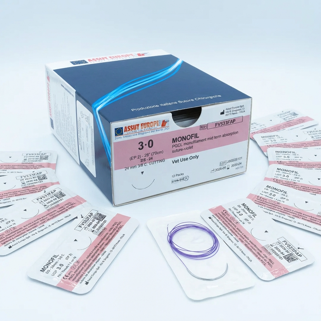 Monofil 3-0 veterinary suture packs