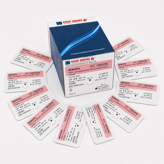 MONOFIL Absorbable Surgical Suture USP Size 4-0, (DS-24) 24mm 3/8 C. Cutting Edge, 28 Inches (70 cm), 12 Count, Veterinary Use Only