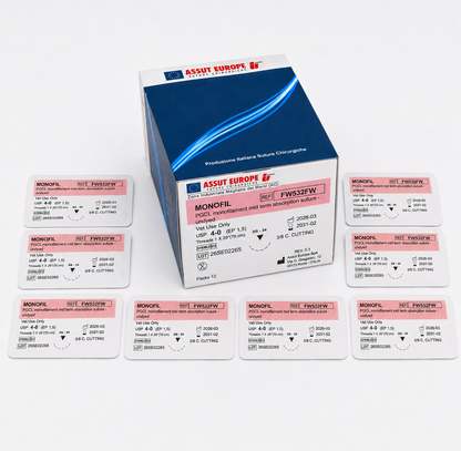 MONOFIL Absorbable Surgical Suture USP Size 4-0, (DS-24) 24mm 3/8 C. Cutting Edge, 28 Inches (70 cm), 12 Count, Veterinary Use Only