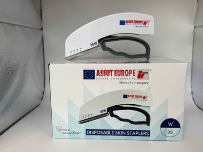 Disposable Skin Stapler – Wide, 35 Staples (Box of 10), Veterinary Use Only