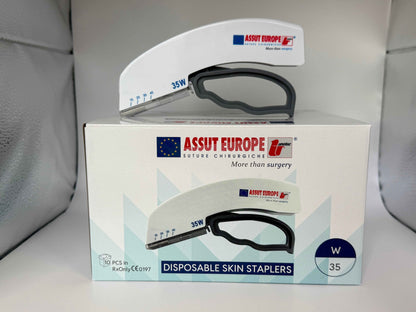 Disposable Skin Stapler – Wide, 35 Staples (Box of 10), Veterinary Use Only