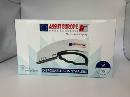 Disposable Skin Stapler – Wide, 35 Staples (Box of 10), Veterinary Use Only