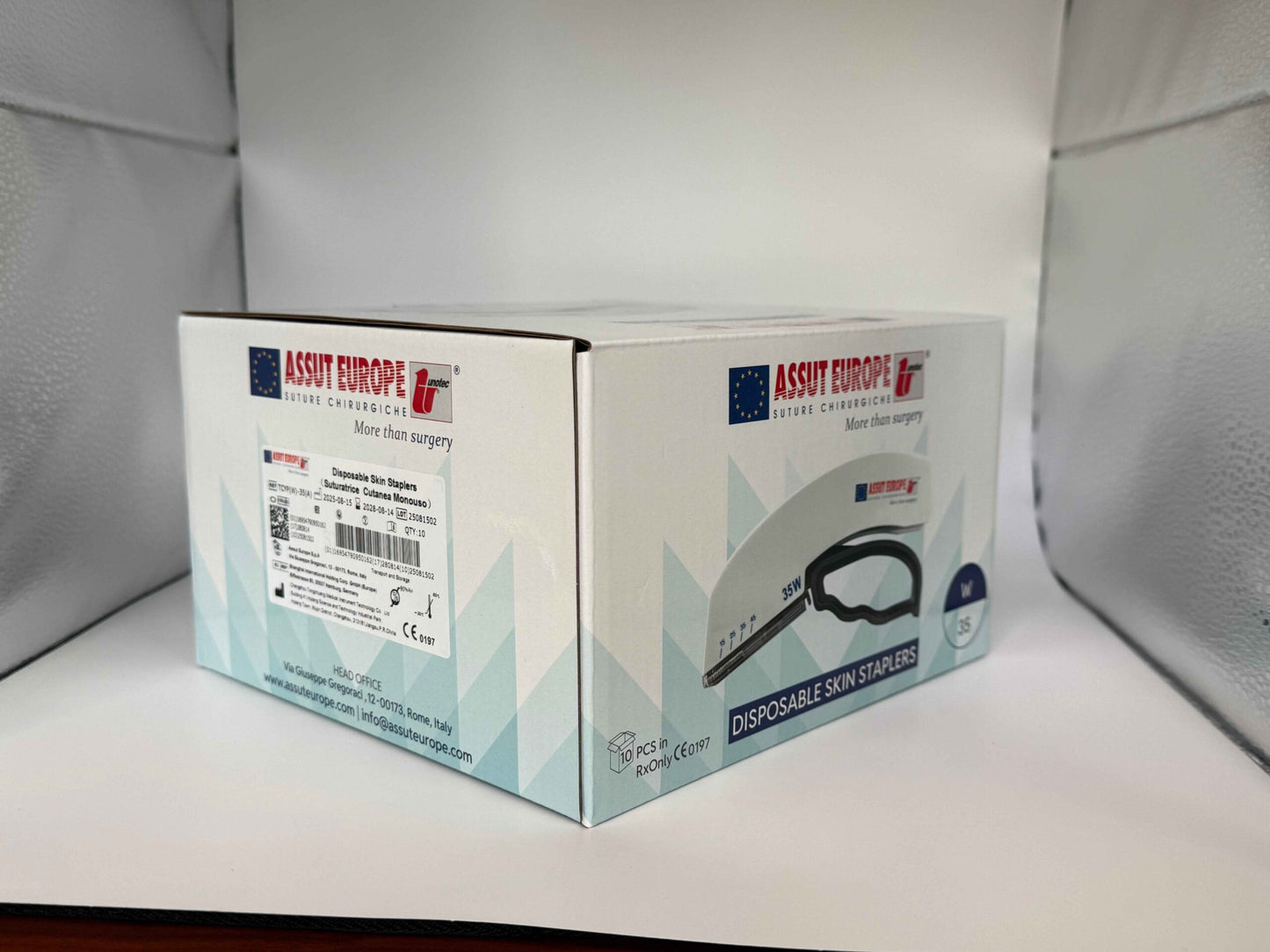 Disposable Skin Stapler – Wide, 35 Staples (Box of 10), Veterinary Use Only