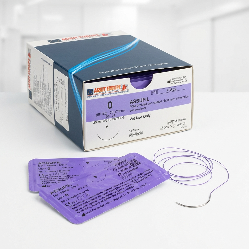 Assufil braided absorbable suture packaging