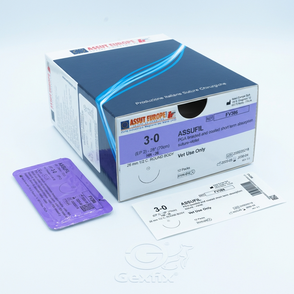 Assufil 3-0 surgical suture packaging