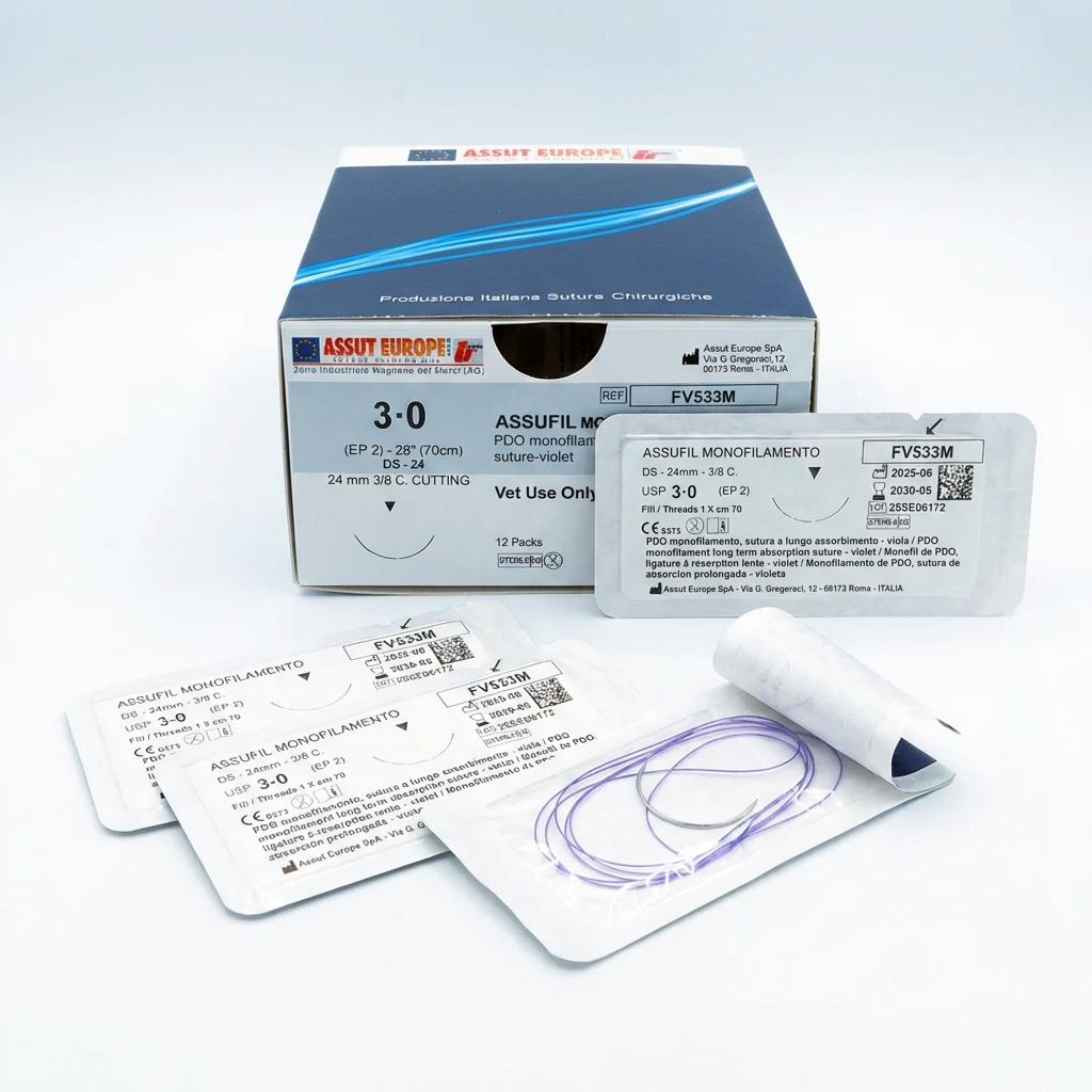 Assufil PDO veterinary monofilament surgical sutures
