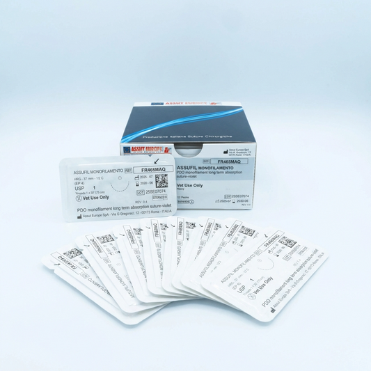Assufil PDO veterinary sutures packaging set